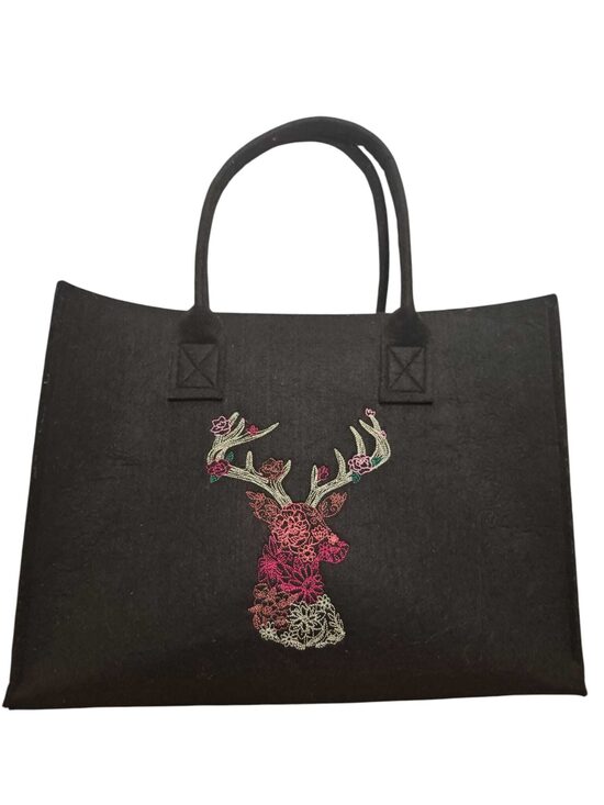 Filztasche mit Hirschmotiv