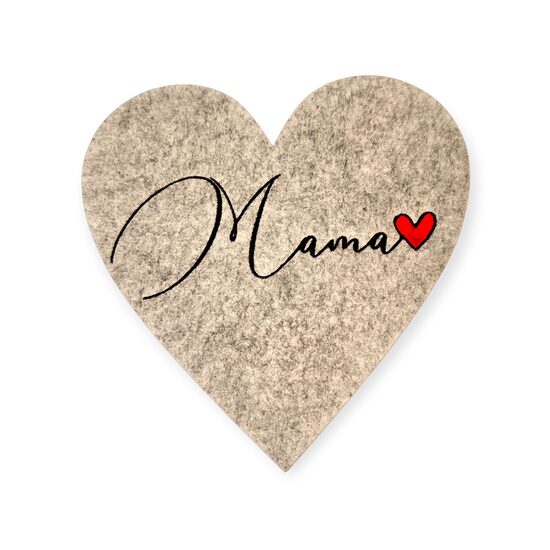 Platzset aus Filz in Herzform.